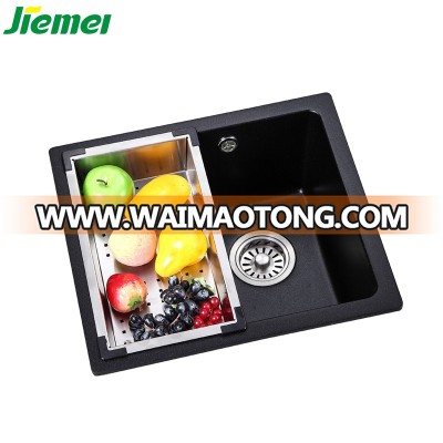 Made in China artificial double bowl quartz stone kitchen sink